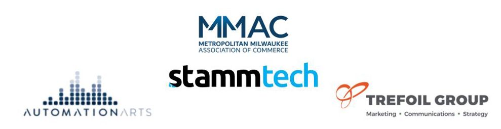 a collection of logos for MMAC, Automation Arts, Stamm Tech, and Trefoil Group